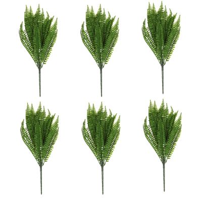 6X,7 Branches Green Artificial Plant Floral Persian Leaf Flower Office Home Garden