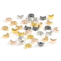 10pcs/20pcs Charms Crescent Moon Copper Beads Gold Plated Color Retention Metal Beads For Diy Bracelet Jewelry Making Findings Beads