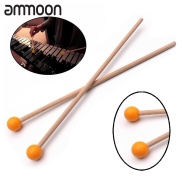 ammoon1 Pair Xylophone Marimba Mallet Drumsticks Percussion Parts Length