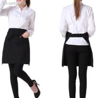 ۩ Unisex Half Bust Bib Apron Restaurant Kitchen Coffee Tea Shop Waitress Uniforms Waist Short Apron With Pockets