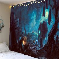 Halloween Wall Tapestry Halloween Party Wallcovering Tapestry Family Bar Halloween DIY Decoration