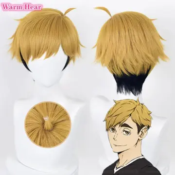 Chainsaw Man Denji Cosplay Wig 30cm Short Straight Yellow Hair Men Wigs