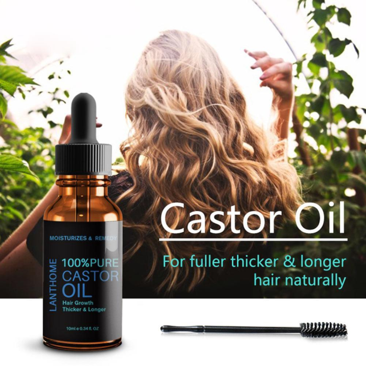 Lanthome Natural Castor Oil Hair Eyebrow Lashes Growth Treatment Serum