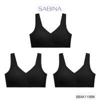 Sabina เสื้อชั้นใน (Set 3 ชิ้น) (ไม่มีโครง) รุ่น Seamless Fit รหัส SBXK119BK สีดำ