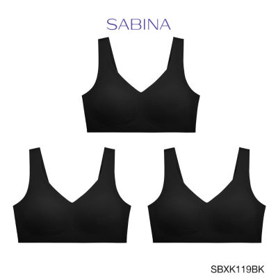 ⭐Hot Sale! เสื้อชั้นใน (Set 3 ชิ้น) (ไม่มีโครง) รุ่น Seamless Fit รหัส SBXK119BK สีดำ สุดฮอต!