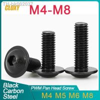 ❒❉► 5/ 10/ 20pcs Grade 10.9 Black Hex Hexagon Socket Round Button Flange Head With Washer Collar Screw Bolt M4 M5 M6 M8