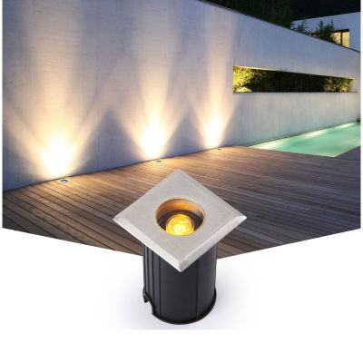 Square Underground Light Recessed Spotlight Waterproof Deck Step Stair 3w DC12V 220V IP67 LED Garden Wall Floor Lamp Stainless