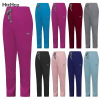 High Quality Stretch Nursing Scrub Uniform Pants Multi Pocket Nursing Accessories Medical Breathable Solid Color Pants Wholesale