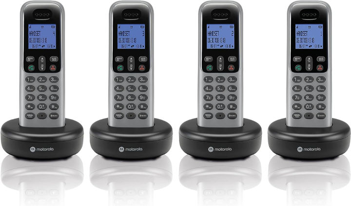 motorola-voice-t604-cordless-phone-system-w-4-digital-handsets-speakerphone-and-call-block-dark-grey-without-answering-machine-4-handset