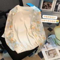 New style ความรู้สึกของการออกแบบเสื้อสเวตเตอร์แขนยาวผ้าชีฟองลายดอกไม้สไตล์ตะวันตก 2022 เสื้อผ้าผู้หญิงแฟชั่นเก๋ๆแบบใหม่