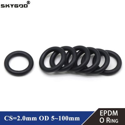 10/50Pcs EPDM o Rings CS 2mm OD 5 ~ 100mm Acid and Alkali Resistance Water Resistance Friction Resistance o-ring Black Gas Stove Parts Accessories