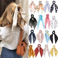 【CC】❐  Trend Floral Print Hair Scarf Scrunchie for Accessories Tie Ponytail Holder Elastic Bands