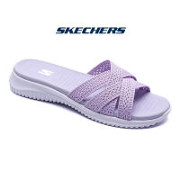 Skechers_สเก็ตเชอร์ส รองเท้าแตะผู้หญิง Women on-The-GO GOwalk Flex Sunshine Walking Slides Fly Weaver รองเท้าแตะแฟชั่นรองเท้าแตะแบบไขว้ - 180130-PURPLE