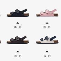 【Ready】? Maibulun buckle flat non-slip cork slippers mens beach shoes mens and womens large size sandals casual shoes couple outdoor