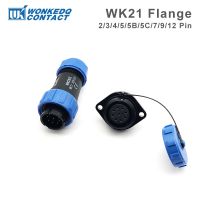 Waterproof Connector SP21 Flange Nut Install Plug Socket 21mm Cable Panel Mount WK21 Electrical Circular Aviation Connector