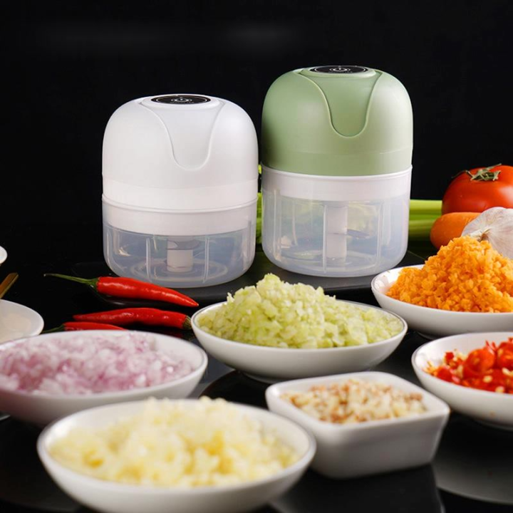 250ML Mini Electric Food Chopper Multifunctional Portable Cordless Garlic  Ginger Food Processor 