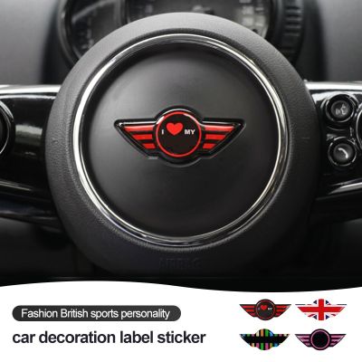 1Pcs Car Steering Wheel Center Sticker 3D Epoxy Decorative Supplies For Mini Cooper R55 R56 R60 R61 F54 F55 F56 F57 F60