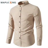 Vinatge ซาอุดีอาระเบียเสื้อผู้ชายผ้าฝ้ายลินิน Blusas เสื้อ Henry Collar Breathable Workwear Mens Social Camisas เสื้อ