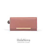 HolaNova Wallet Korean Version of The Solid Color Two-fold Wallet Simple Large Accommodating Ladies Clutch