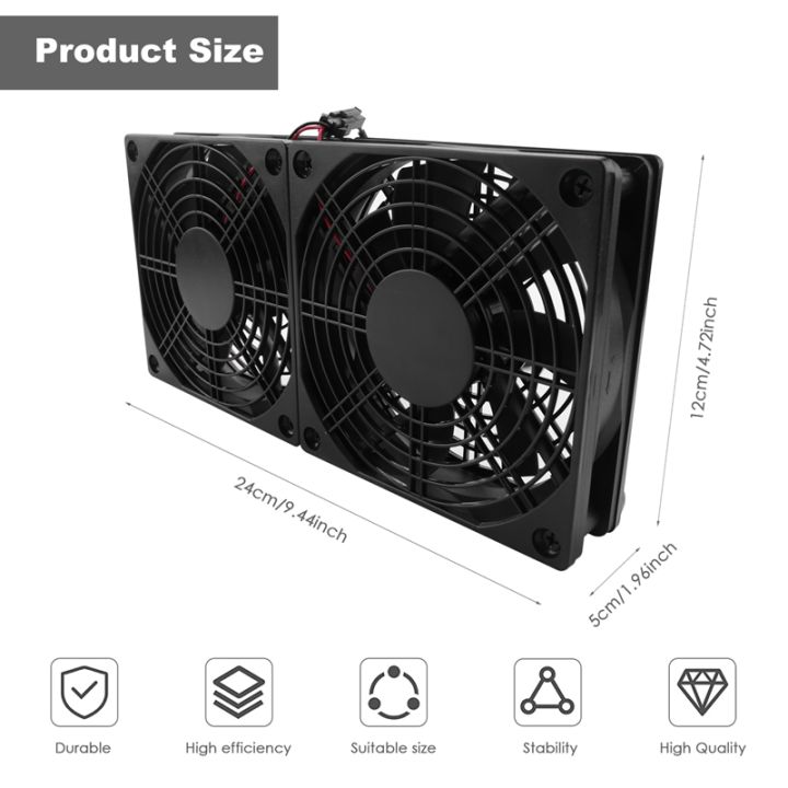 120mm-5v-usb-powered-pc-router-dual-fans-with-speed-controller-high-airflow-cooling-fan-for-router-modem-receiver