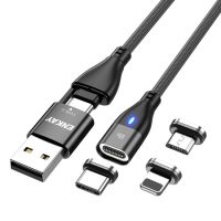 ENKAY PD60W USB-A 6-In-1,ประเภท-C ถึงประเภท-C/8พิน/ไมโคร USB USB สายชาร์จแม่เหล็กอย่างรวดเร็วความยาวสายเคเบิล: 1เมตร