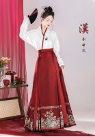 Hanfu กระโปรงหน้าม้าเลียนแบบชุดประจำวันนักเรียนแขนเครื่องบินสไตล์จีนใหม่