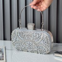 Mini Silver Bag Women 39;s Tendance 2022 Luxury Handbag Crystal Wedding Clutch Bags for Bride Diamond Mobile Phones Shoulder Purse