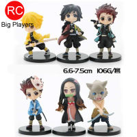 6Pcs Demon Slayer รูป1st Generation Demon Slayer เครื่องประดับตุ๊กตาของเล่นร้อน