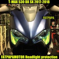 Oftyโอกะอุปกรณ์เสริมมอเตอร์ไซค์ฝาครอบป้องกันไฟหน้าสำหรับ YAMAHA TMAX 530 TMAX530 DX SX 2017 2018