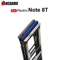 ใหม่ถาดใส่ซิมการ์ดสีเทาสีฟ้าสีขาวเหมาะสำหรับ Xiaomi Redmi Note 8T ที่ใส่ซิมการ์ดถาดใส่ซิมชิ้นส่วนอะไหล่เต้ารับตัวแปลง