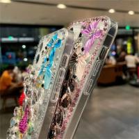 สำหรับ Samsung Galaxy A10 10S A20 A20s A30 A30s A40 A40S A50 A50s A60 A70 A70S A80 A90 M01 M10 M11 M12 M13 M21 M22 M23 M30 M31 M32 M33 M40 M51 M53 M52 M60 M6S M62 M80S F12 f22 F41 F52 F62ปลอกหรูหราเพชร Bling สูงเกรดเจาะน้ำกรณี