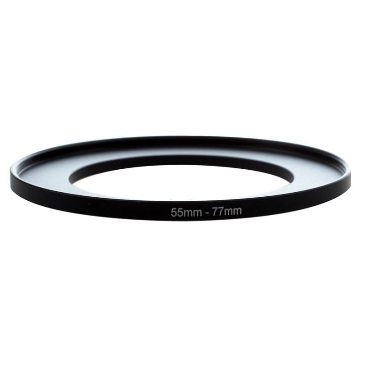 2pcs-camera-lens-step-up-filter-black-metal-adapter-ring-72mm-77mm-amp-55mm-77mm