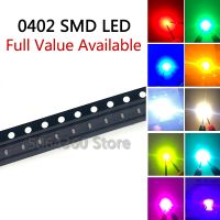 LED แบบ SMD 0402ชิ้นไดโอดเปล่งแสงอุปกรณ์โคมไฟทำเล็บสีขาวอบอุ่นสีแดงสีเขียวสีฟ้าสีเหลืองสีส้มยูวีสีชมพูสีม่วงชิพหลอดไฟไดโอด SMT