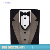 ?【Lowest price】TANG 5pcs Tuxedo groakomes Paper Gift bags Tuxedo กระเป๋าของขวัญพกพาด้วยมือจับ