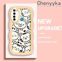 เคส Chenyyka สำหรับ Xiaomi Redmi Note 8 2021 Note 8T เคสลายการ์ตูนแมวน่ารักเวฟขอบแฟชั่นการ์ตูนน่ารักเคสโทรศัพท์โปร่งใสป้องกันเลนส์กล้องเคสนิ่มสีสันสดใสเคสซิลิโคนใส