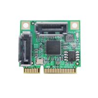 【HOT SALE】 legoalbest mall Mini PCI-Express SATAIII 3.0 6Gbps ASM1061 Controller Mini PCIE 2-พอร์ต SATA 3.0อะแดปเตอร์ขยายสำหรับ HDD