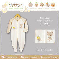 Eotton ชุดนอนคลุมเท้า Classic Moon &amp; Bear Long Sleeve Romper