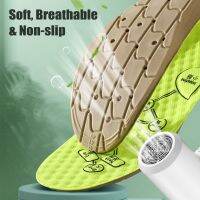 +‘； Foot Acupressure Insole Men Women Soft Breathable Sports Cushion Inserts Sweat-Absorbing Deodorant Insole Shoe Pads