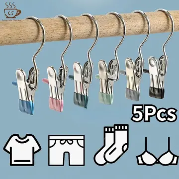 5Pcs/Lot Hangers For Clothes Stainless Steel Clip Stand Hanger