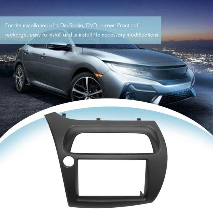 for-honda-civic-double-din-fascia-radio-dvd-stereo-cd-panel-dash-mounting-installation-trim-kit-face-frame-bezel-with-wire-harness