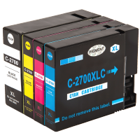 Compatible 4 Pack PGI-2700XL BK C M Y for Canon Full Set Print Ink Cartridge PGI2700 PGI-2700 XL PGI2700XL 2700 2700XL Black Cyan Magenta Yellow Replacement Inkjet Compatible with MAXIFY MB5070 MB5170 MB5370 MB5470 iB4070 iB4170 Colour Printer