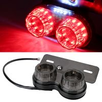 Motorcycle LED Tail Light Universal Motorcycle Accessories Twin Dual Turn Signal Light 12V Brake Licence Plate Holder Light