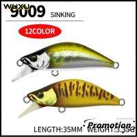 WUXU 2pcs ตะขอสามชั้น เหยื่อตกปลาขนาดเล็ก การสั่นสะเทือน Wobblers crankbaits เหยื่อล่อตกปลา ร้อนแรงมาก 35มม./3.35ก. เหยื่อจมวิบ อุปกรณ์ตกปลาสำหรับตกปลา