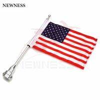 Motorcycle Chrome Universal Rear Side Mount Flag Pole American Flag For Harley Luggage Rack Ornamental Accessories Germany UK