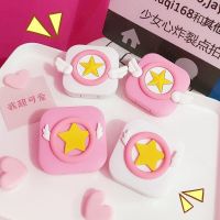 Mini Square Contact Lens Case Cartoon Star Sakura Wings Storage Portable Box With Mirror Sailor Moon Double Connect Box Mirrors