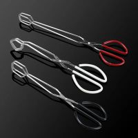 Stainless steel outdoor barbecue charcoal clip Kitchen scissors type food clip extended fire tongs clamp carbon clip Cooking Utensils