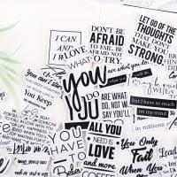 【YF】 55pcs Stickers Hand Account English Magazine Short Sentence Material Set Stationery Planner