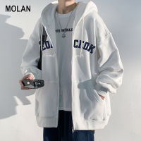 MOLAN เสื้อคาร์ดิแกนเสื้อแจ็คเก็ตชายเสื้อกันหนาวมีฮู้ดหลวมฤดูหนาว