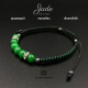 Jade(หยก) Macrame[Green-Black] สร้อยข้อมือหินนำโชคเชือกถัก กำไลข้อมือหินนำโชคเชือกถัก 