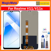 MagicMeta ดั้งเดิม6.5นิ้วจอ LCD สำหรับ Realme V11s 5G/V11ชุดดิจิไทเซอร์หน้าจอสัมผัส LCD 5G สำหรับ Realme V11หน้าจอสำรอง5G V11s 5G